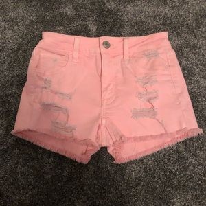 neon ripped shorts